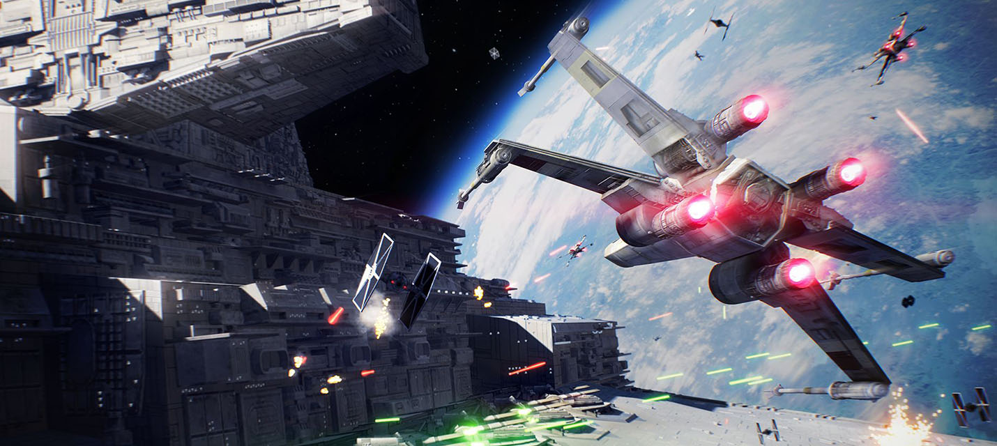 Около 20 минут космических сражений Star Wars: Battlefront II