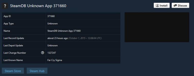 Far Cry Sigma появился в базе данных Steam