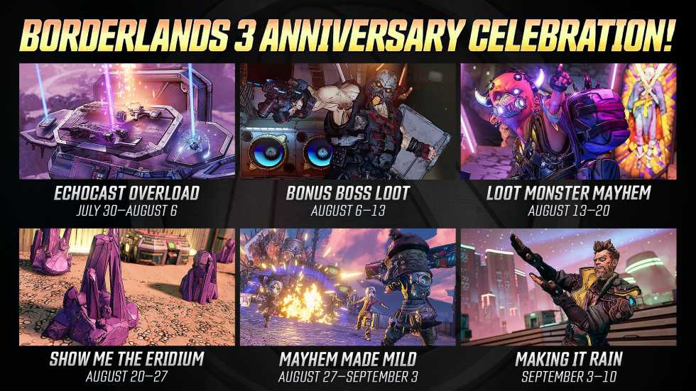 Празднование годовщины Borderlands 3 пройдет с серией ивентов, старт 3