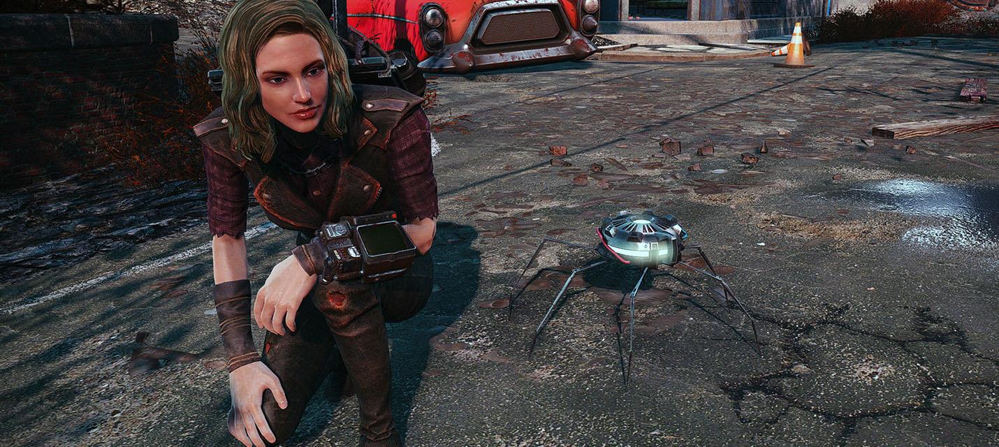 Моддер добавил в Fallout 4 взрывающихся робо-пауков, одного из них можно взять в качестве питомца