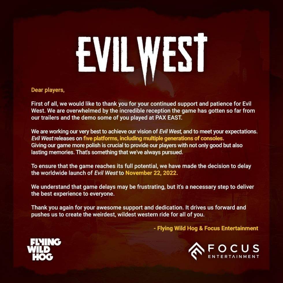 Кооперативный ковбойский экшен Evil West задержится до Ноября