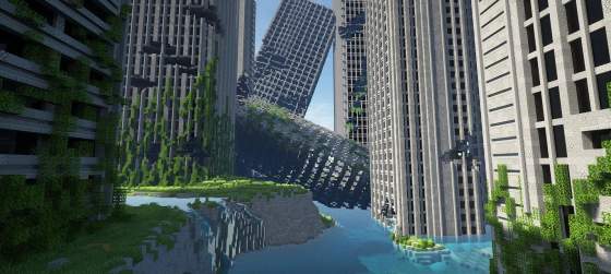 В Minecraft построили заброшенный мегаполис