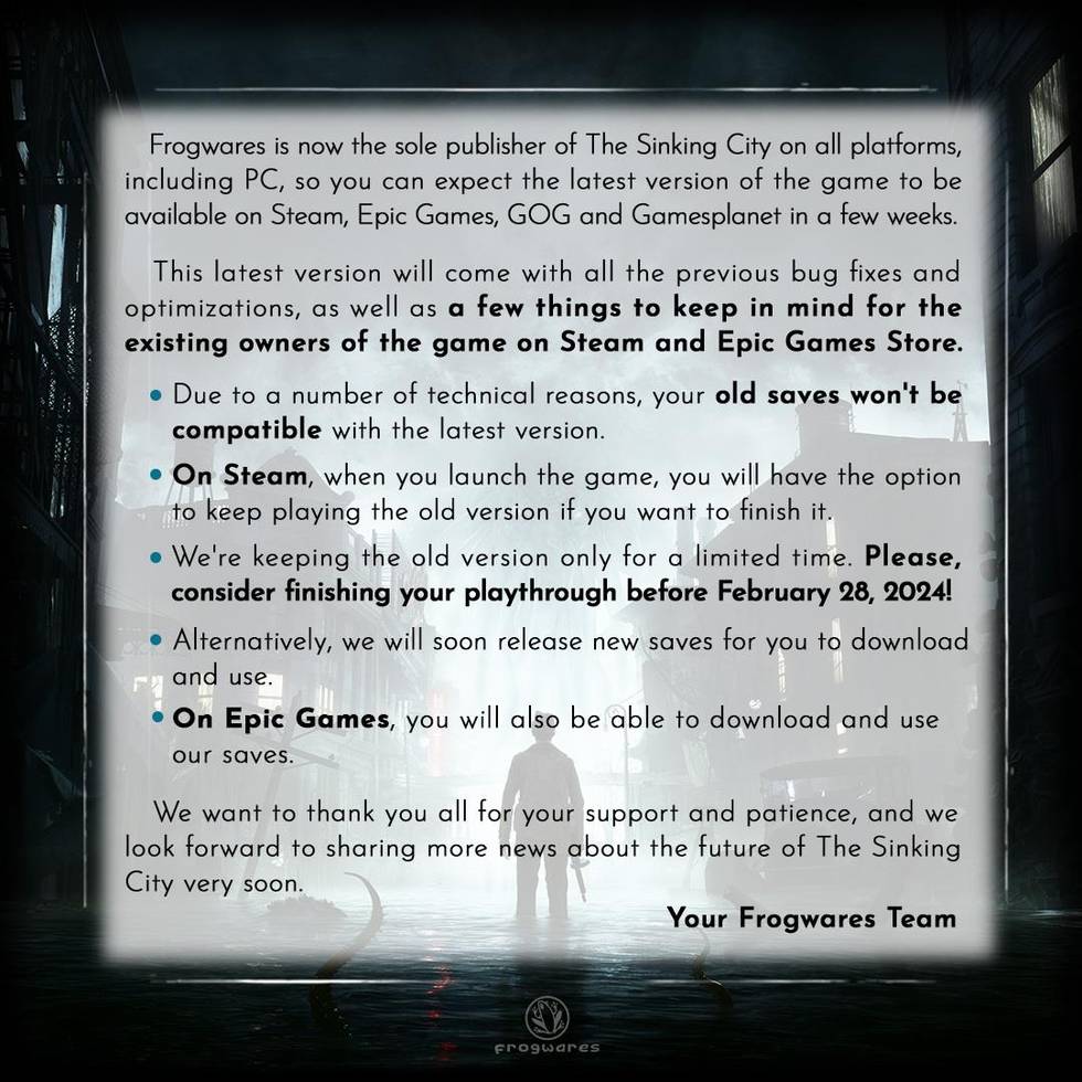 В Steam выйдет новая версия The Sinking City