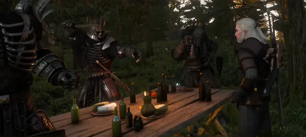 Мод добавляет в The Witcher 3 новый квест с пьянкой и Дикой Охотой