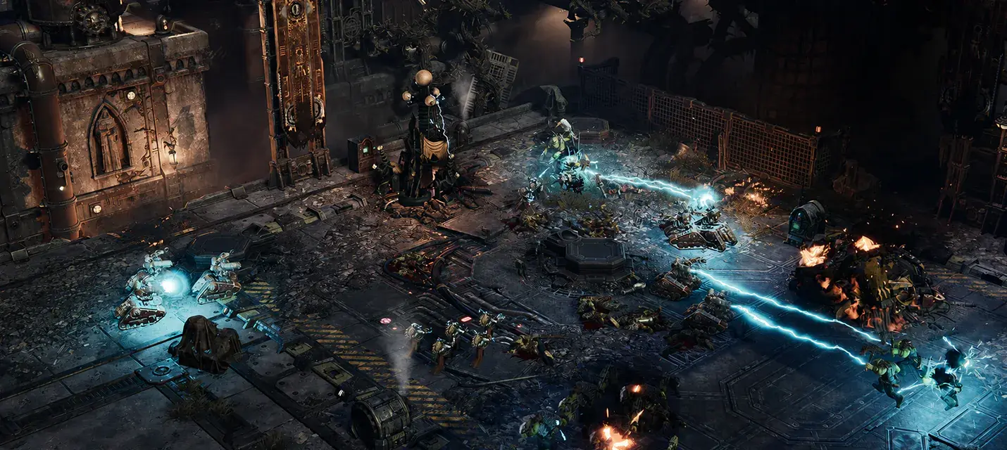 Разработчики Warhammer 40,000: Dawn of War IV провели показали сражение между Некронами и Адептус Механикус