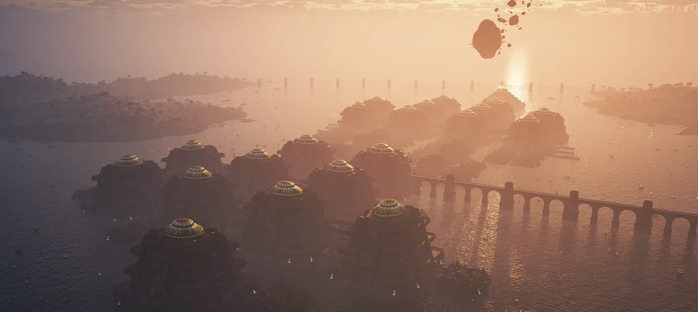 Художник воссоздал Вивек из Morrowind на в реальных пропорциях