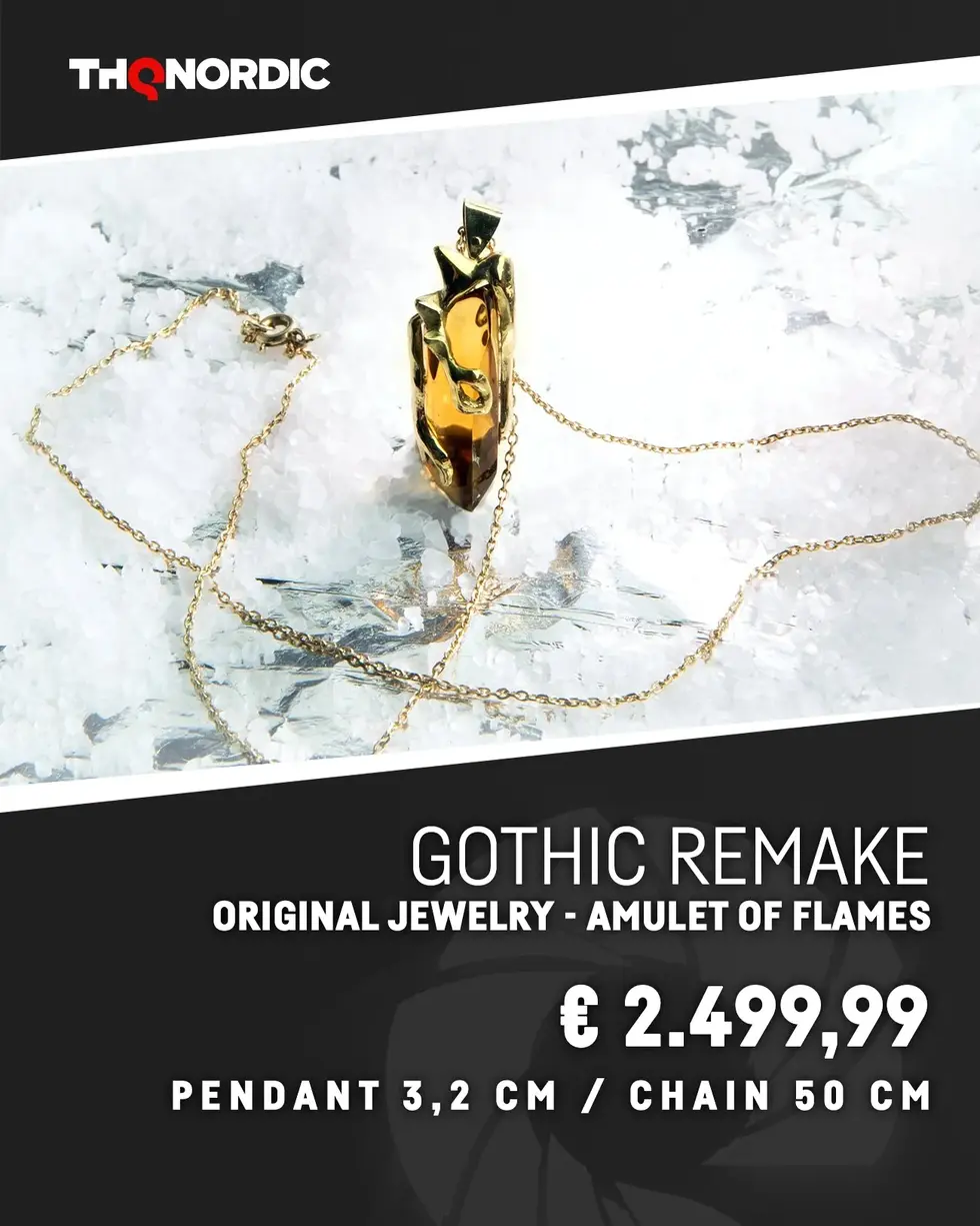 Золотой амулет пламени на цепочке по мотивам игры Gothic Remake за 2499 евро