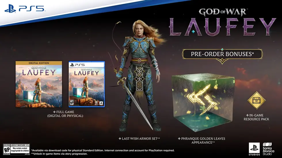 Концепт бонусов за предзаказ игры God of War: Laufey с героиней Лаувей для PS5