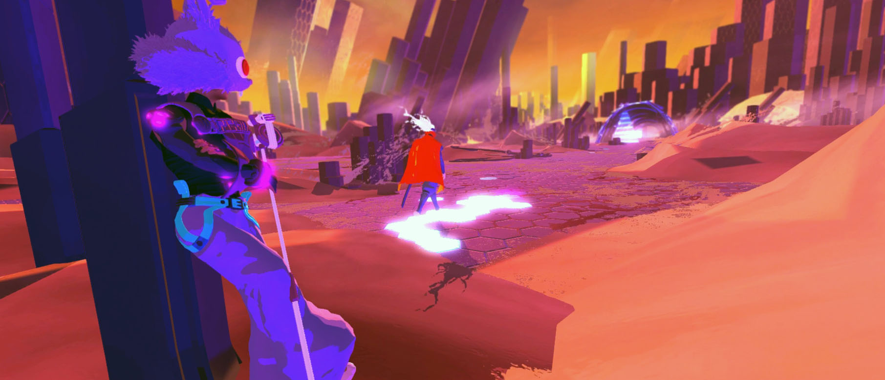 Сражение с боссом в Furi